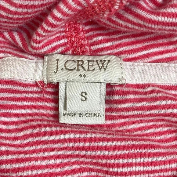 J. Crew White Pink Red Stripe Pullover Hoodie Size Small - Picture 3 of 4